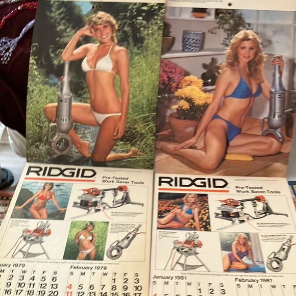 VINTAGE RIDGID TOOLS 9 -2 YEAR PIN-UP CALENDARS 1979-1998 INC RAQUEL WELCH REDO - Picture 14 of 17